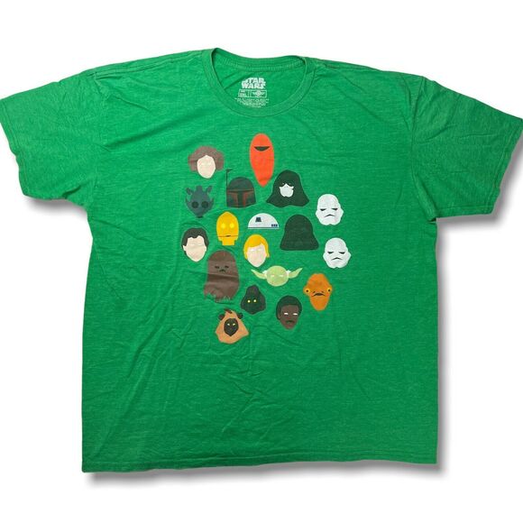 Stars Wars SIZE 2XL Tee 2013 Mad Engine T-Shirt Heads Faces Luke Leia C3PO - Picture 1 of 9